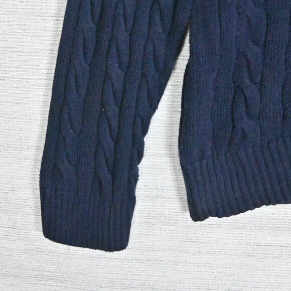 Polo Ralph Lauren Chunky Cable Knit Warm 1/4 Zip Mock Neck Sweater Navy Blue 2XB - Picture 8 of 16